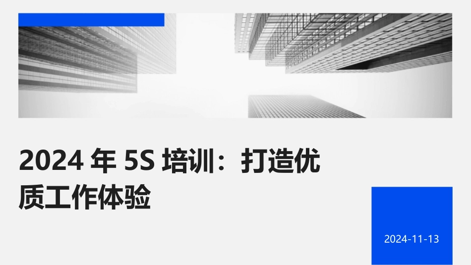 2024年5S培训：打造优质工作体验_第1页