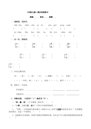 《自然之道》课后巩固练习