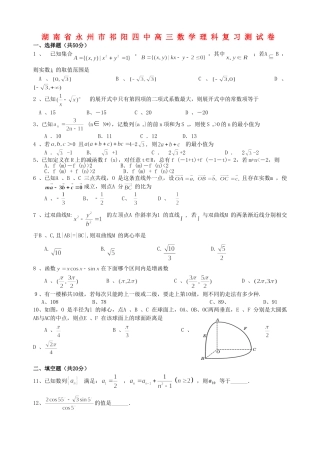 湖南省永州市祁阳四中高三数学理科复习测试卷
