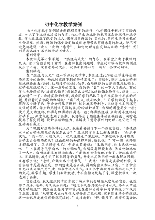 初中化学《燃烧与灭火》教学案例