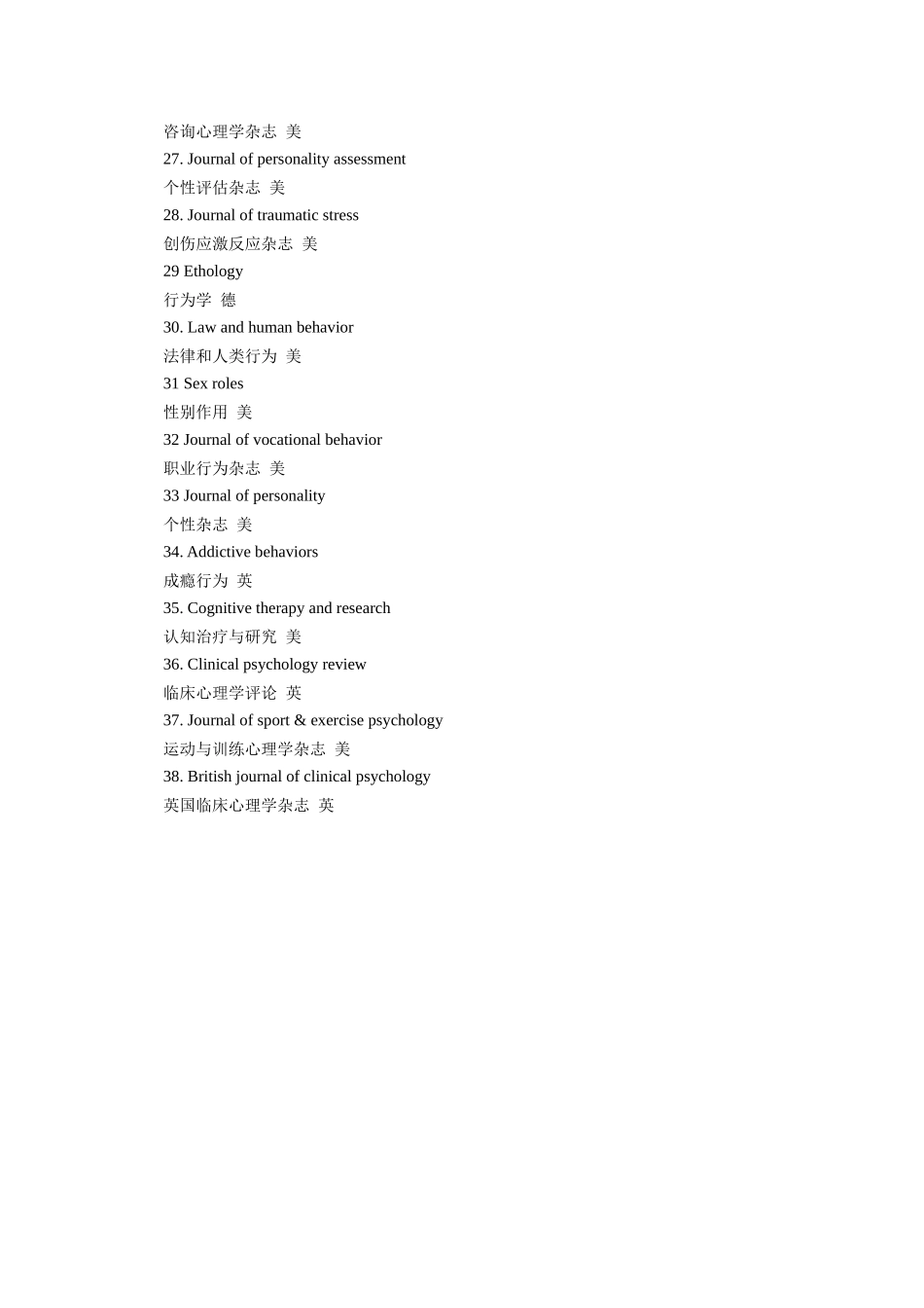 心理学期刊参考目录_第3页
