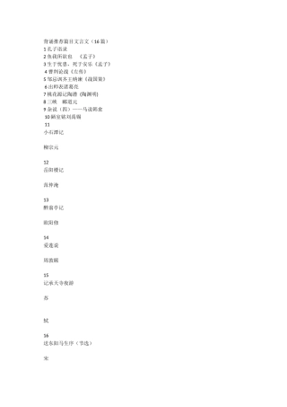 背诵推荐篇目文言文