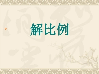 解比例公开课课件