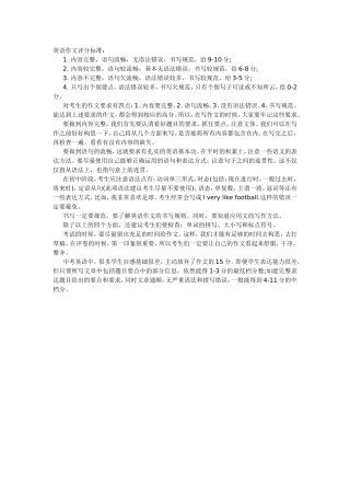 英语作文评分标准