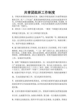 共青团组织制度