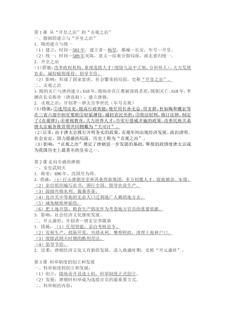 历史的复习提纲