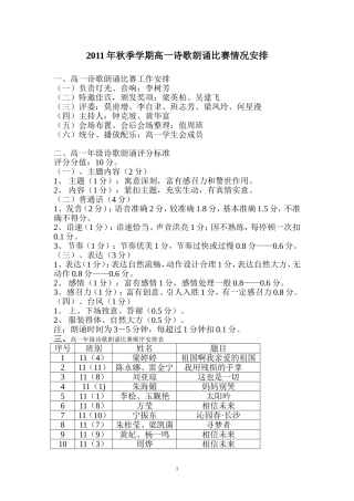 诗歌朗诵评分标准