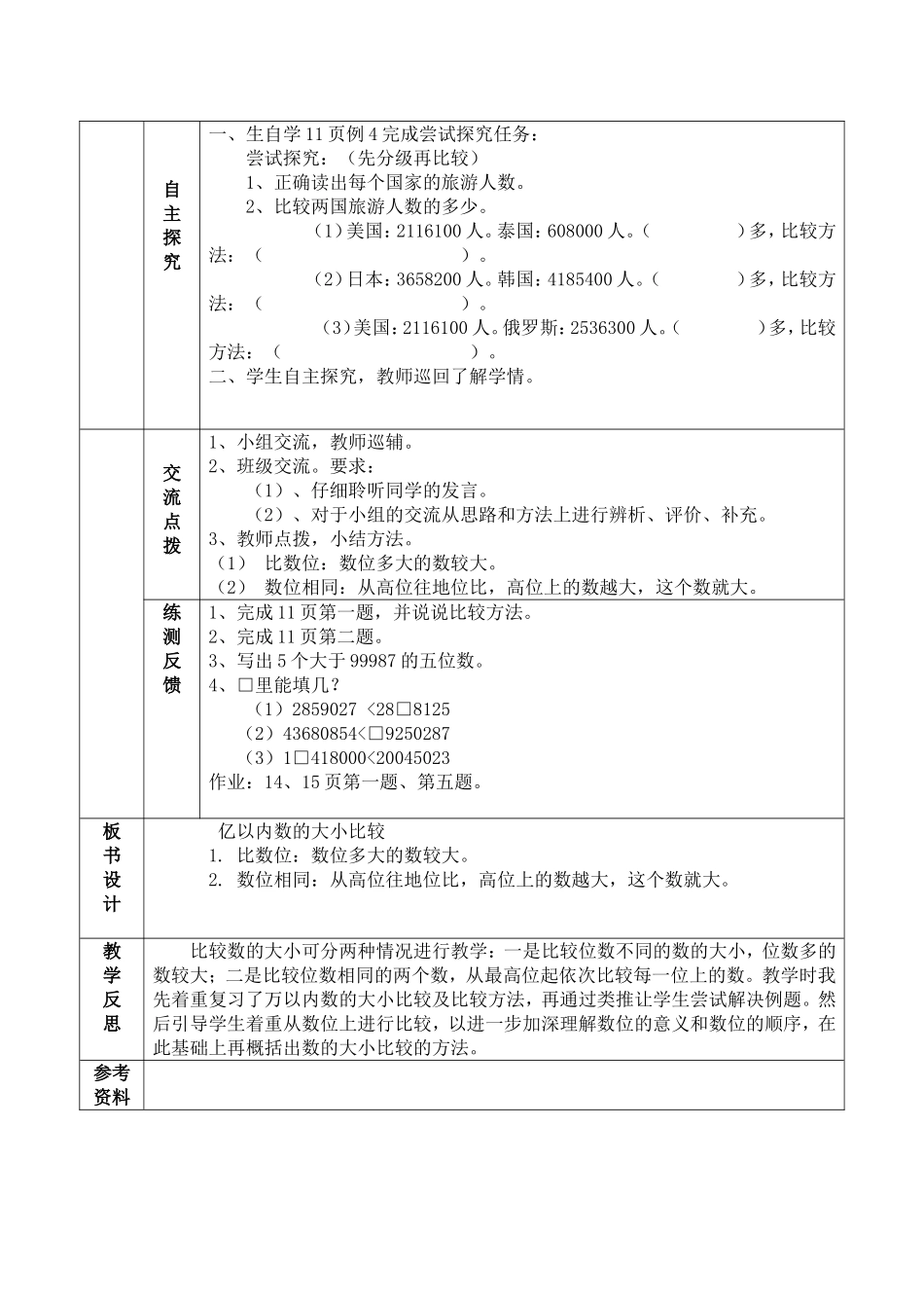 亿以内的数大小比较教案(张祖凤)_第2页