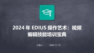 2024年EDIUS操作艺术：视频编辑技能培训宝典