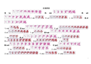 人教版一年级语文上下册生字笔画顺序整理