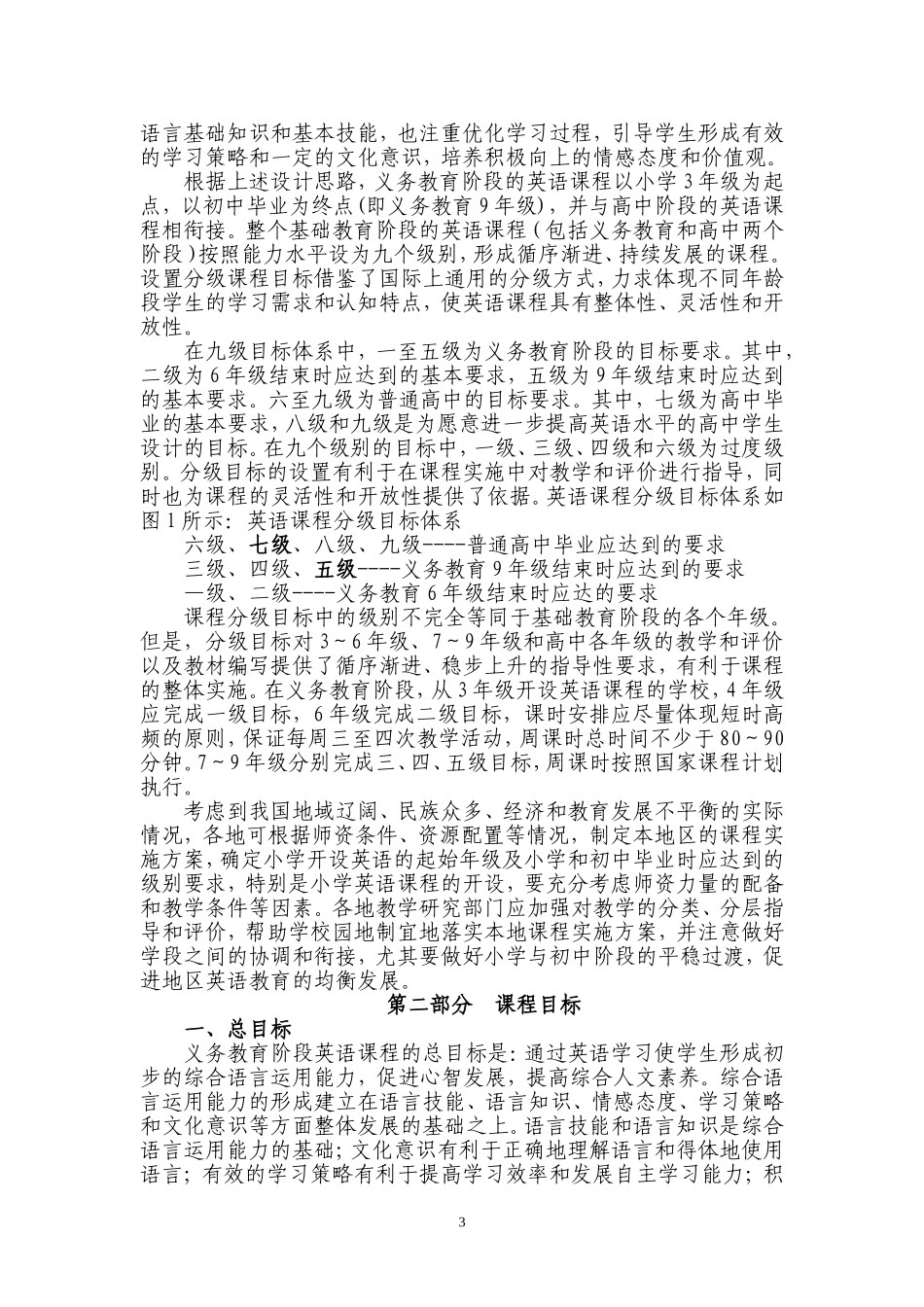 2011年版义务教育英语课程标准_第3页