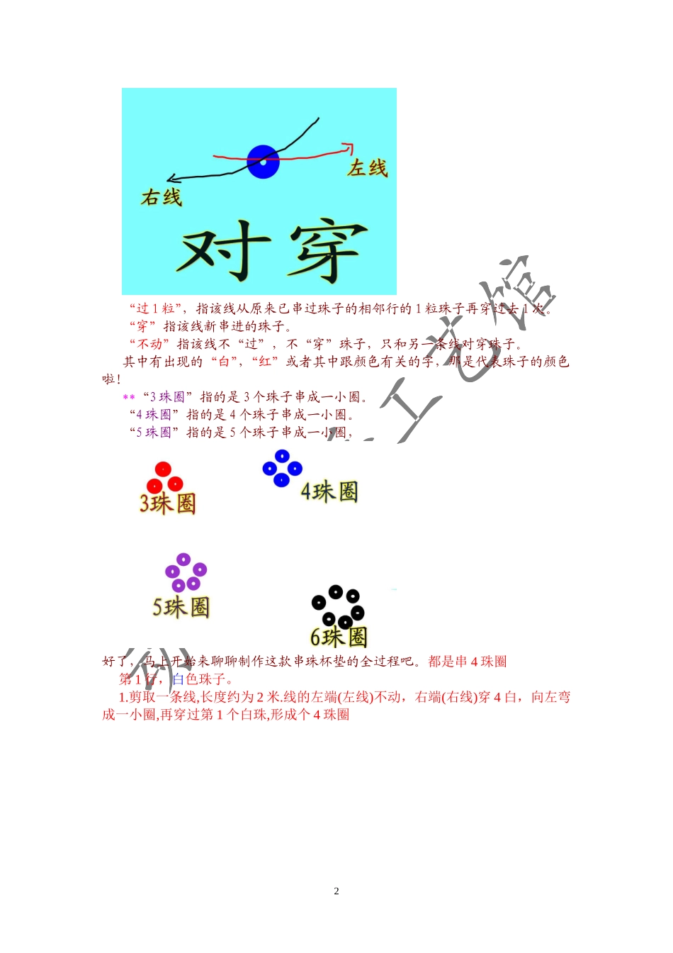 红花串珠杯垫的步骤教程_第2页