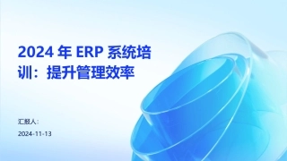 2024年ERP系统培训：提升管理效率