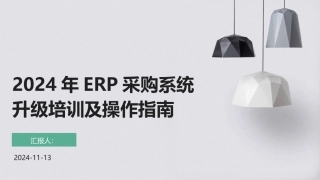 2024年ERP采购系统升级培训及操作指南