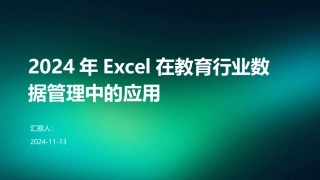 2024年Excel在教育行业数据管理中的应用