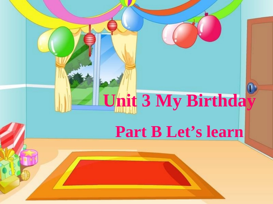 人教版小学英语五年级下学期unit3+my+birthday+Part+B+Let's+learn+课件_第1页