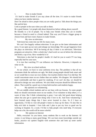 英语中考满分作文