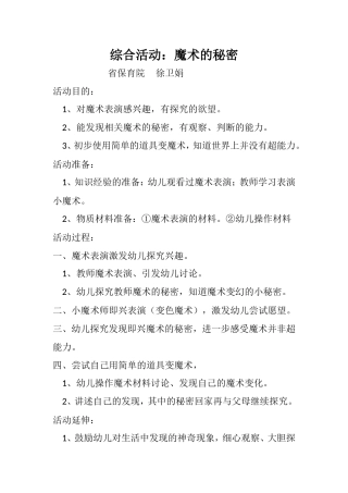 综合活动：魔术的秘密