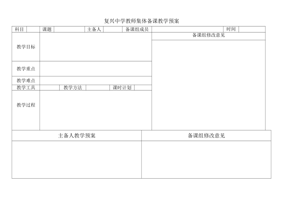 复兴中学教师集体备课教学预案_第1页