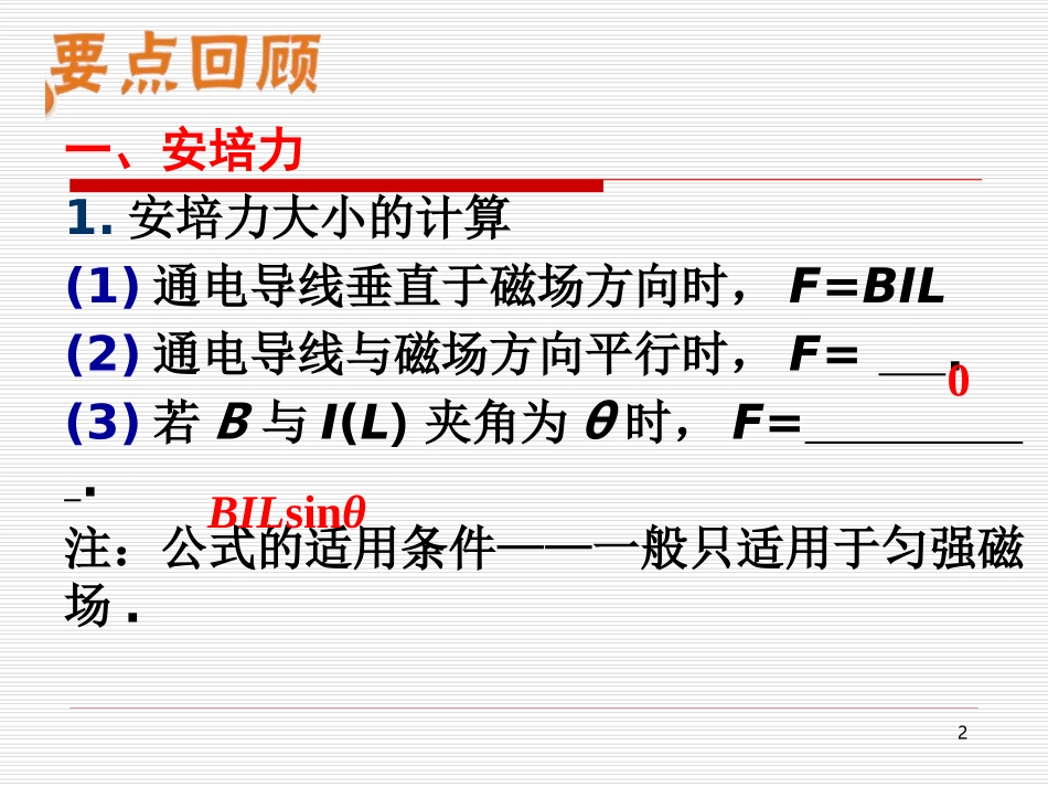 高三物理课件：第八章2磁场对电流的作用2_第2页