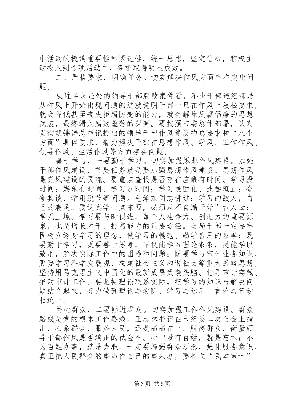市审计局作风整顿领导讲话发言稿_第3页