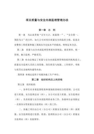 质量与安全内部监理办法(1)