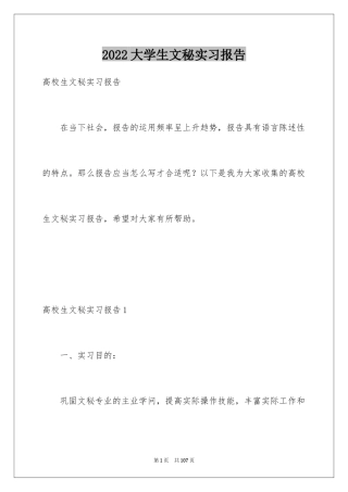 2024大学生文秘实习报告_1