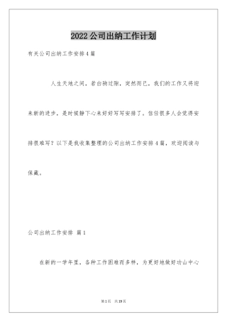 2024公司出纳工作计划_3