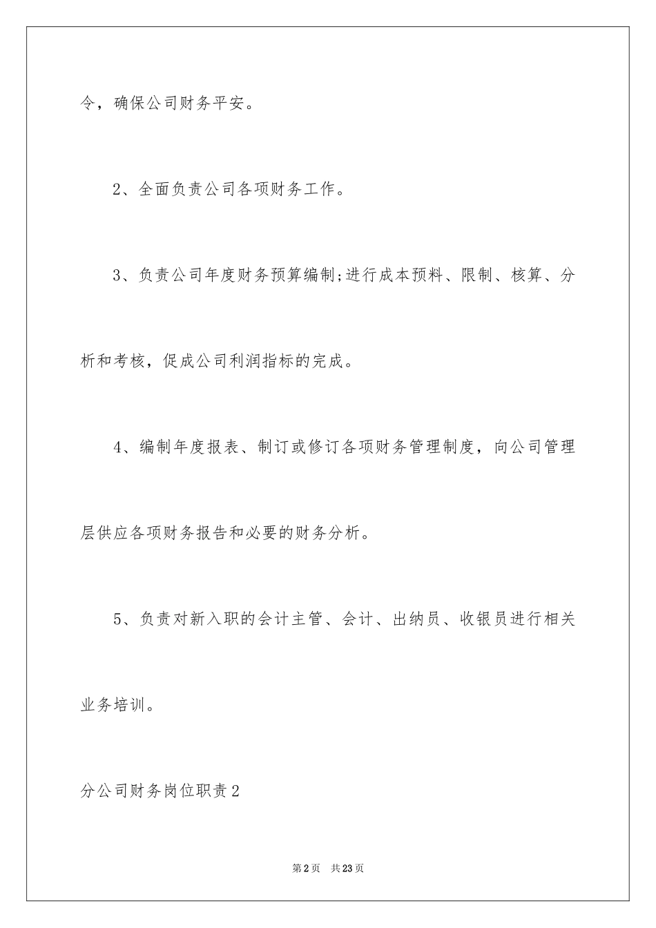 2024分公司财务岗位职责_第2页