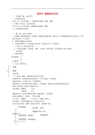 江苏省仪征市月塘中学九年级化学全册酸碱盐的应用知识素材沪教版