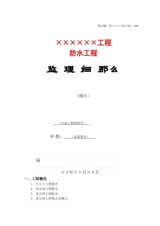 某市防水工程监理细则