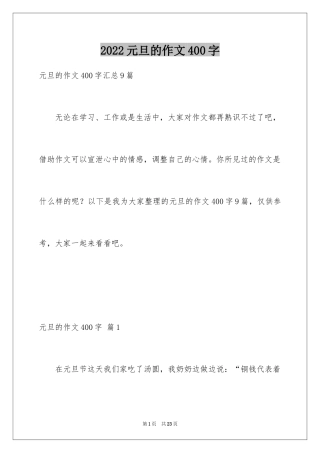 2024元旦的作文400字_13