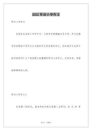 2024军训小学作文_7