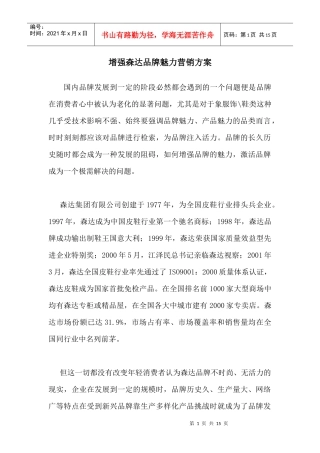 某集团品牌魅力营销方案