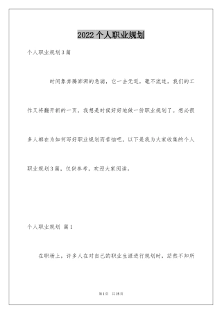 2024个人职业规划