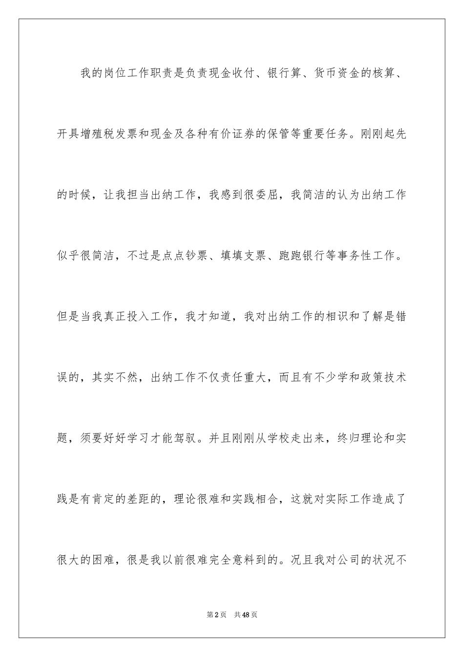 2024出纳个人工作总结_20_第2页