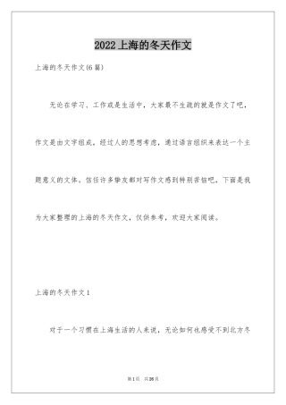 2024上海的冬天作文_1