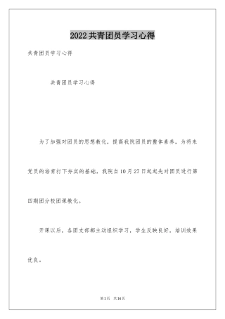 2024共青团员学习心得