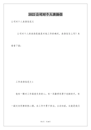 2024公司对个人表扬信_1