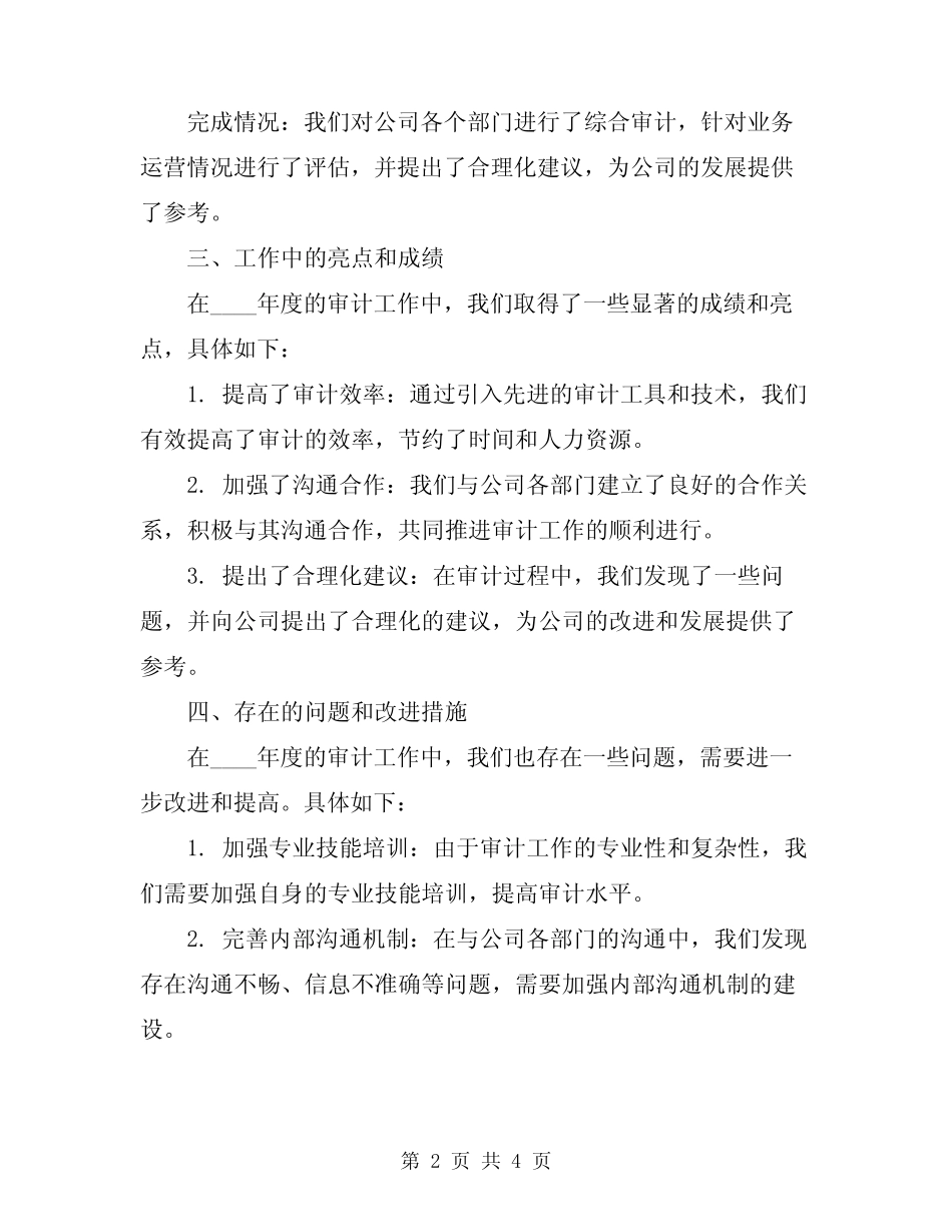 2024年审计年度工作总结报告_第2页