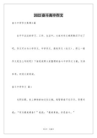 2024奋斗高中作文_13