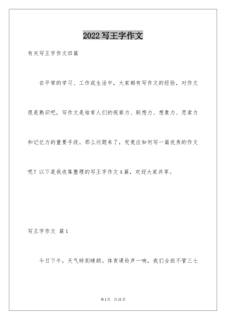 2024写王字作文_11