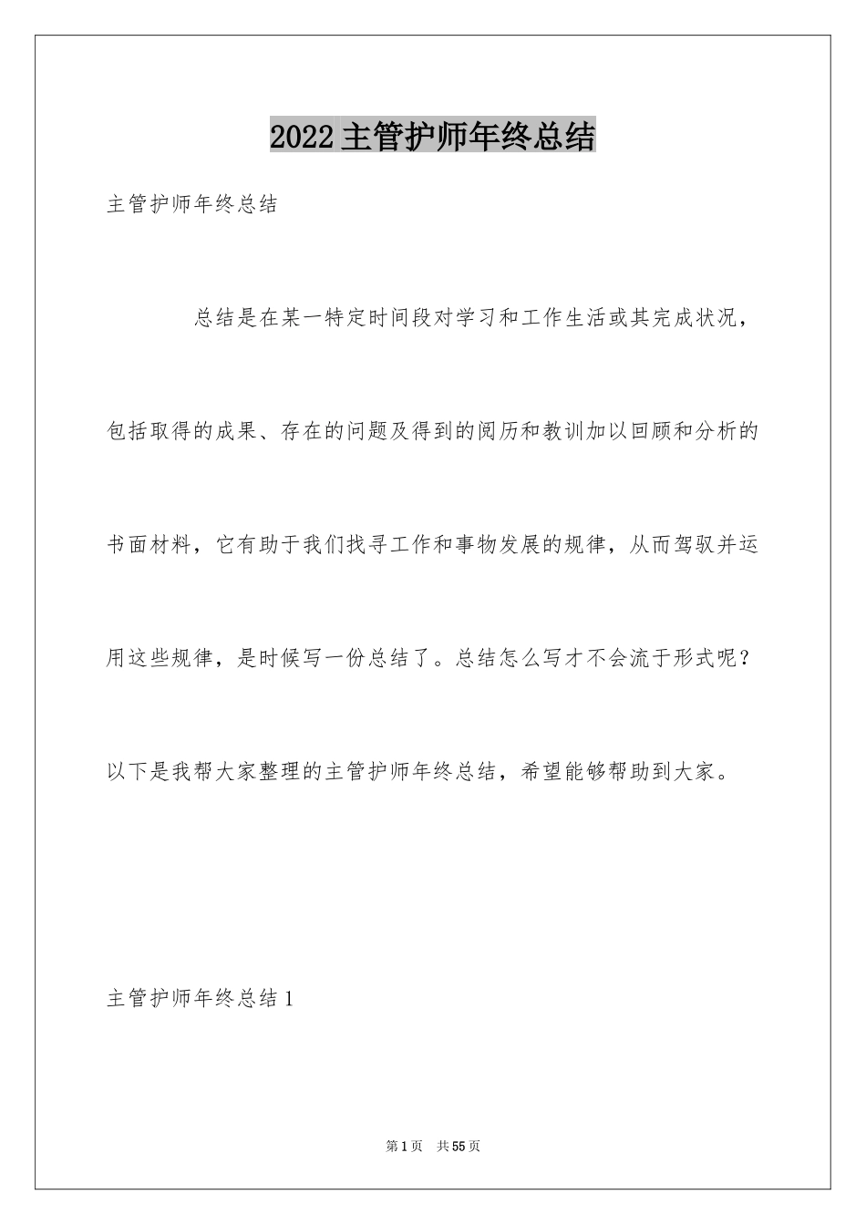 2024主管护师年终总结_第1页