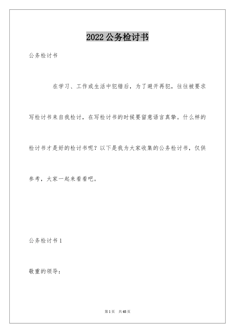 2024公务检讨书_第1页