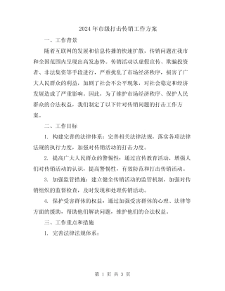 2024年市级打击传销工作方案