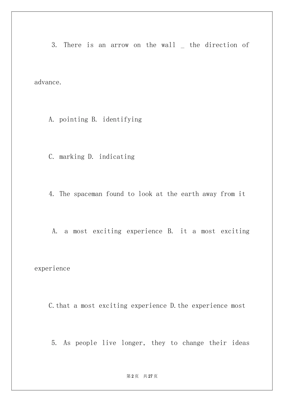 2024下半年初级笔译考试复习题及答案_第2页