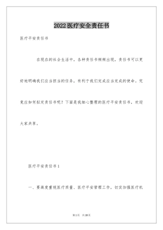 2024医疗安全责任书_2