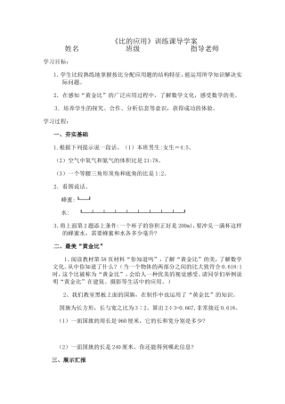 比的应用练习课教学设计