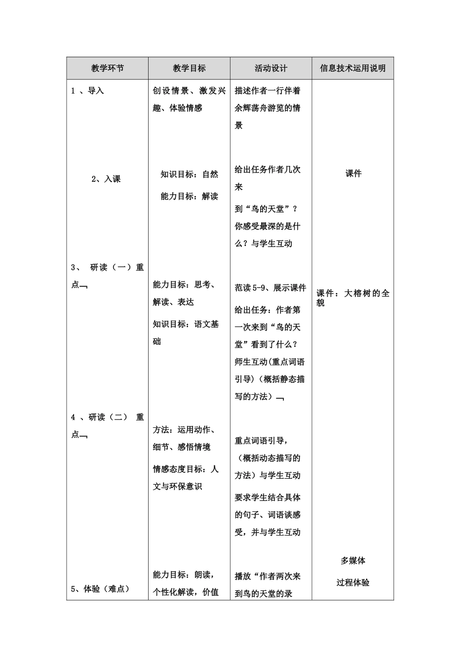 鸟的天堂教学设计_第2页