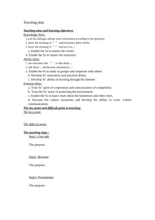 Teachingplan